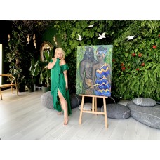 African Couple – Original Oil Painting on Canvas, 70×100 cm