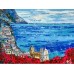 Italy, Positano - original, painting with acrylic paints on canvas, Ukrainian artist Marina Stognieva