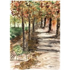 Luxembourg Garden. Walks in Paris – Original Watercolor, 24×32 cm |artist  Marina Stognieva