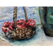 Original Oil Painting “ Spring in Paris” . Paris, France ,romance and love, romance in Paris, Original oil art,a couple in love, a couple in Paris, the Eiffel Tower,the Seine.