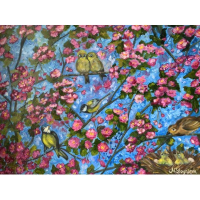 Oil painting on canvas "Spring bloom"