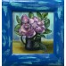 Original oil painting, roses in a small vase, framed in a wooden frame - author's design and painting