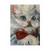 Kittens in Bow Ties - original oil painting on canvas 20 x 24 cm 