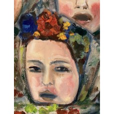 Christmas carols, original oil painting on canvas, size 75*95 cm, artist Marina Stognieva