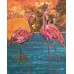 Pink flamingos, Original, oil painting on canvas 75 * 95 cm