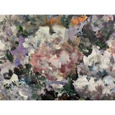 Flowers on a purple background, large acrylic painting on canvas 105 * 120 cm, original, modern painting, artist Marina Stognieva