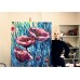  Dance of Poppies in Blue - acrylic painting on canvas 105 × 120 cm - Marina Stognieva