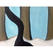 Symbolic painting of a black cat "Fear Hunter" - oil on canvas 60*80 cm, author - Ukrainian artist Marina Stognieva