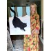 Symbolic Black Cat Painting – “Hunter of Fears and Doubts” – Oil on Canvas by Ukrainian Artist Marina Stognieva