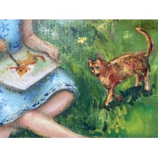 “Ukrainian Childhood under a Peaceful Sky”  Author: Marina Stognieva  Oil on canvas, 25x30 cm, 2025