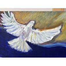Symbol of Bloom and Peace – Original Acrylic Painting on Canvas, 46×61 cм