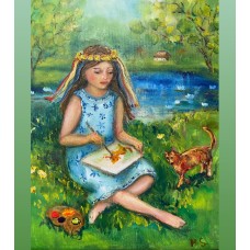 “Ukrainian Childhood under a Peaceful Sky” Author: Marina Stognieva Oil on canvas, 25x30 cm, 2025 “Ukrainian Childhood under a Peaceful Sky” Author: Marina Stognieva Oil on canvas, 25x30 cm, 2025