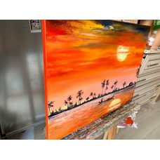 Sunset in India – Original Oil Painting on Canvas 35*45cm | artist Marina Stognieva