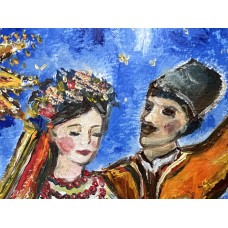 Ukrainian Christmas – Original Oil Painting on Paper, 21×30 cm | Marina Stognieva | Part of the Picturesque Guide to Ukraine
