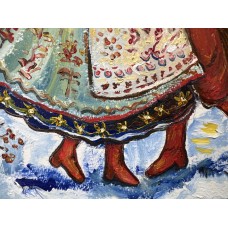 Ukrainian Christmas – Original Oil Painting on Paper, 21×30 cm | Marina Stognieva | Part of the Picturesque Guide to Ukraine