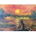 Ukrainian Fisherman at Sunset Painting by Marina Stognieva