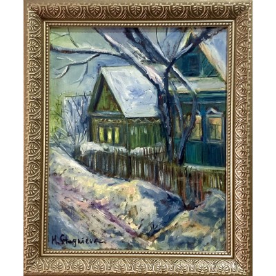 Buy winter landscape - oil painting on canvas, original painting