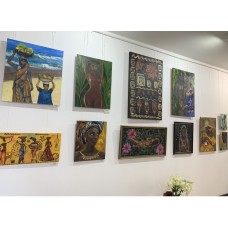 African women, original oil painting on canvas 40 * 80 cm