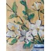 White flowers in a vase with a blue pattern original painting available, Ukrainian artist Marina Stognieva