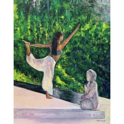  “Morning Yoga. Garden Silence” - acrylic painting on canvas, 75×95 cm