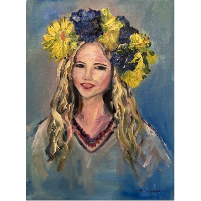 Portrait of a Ukrainian girl with oil paints on canvas 30*40cm, buy from ukranian artist, worldwide delivery