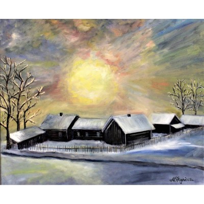 Birth of the Sun - oil on canvas painting 50 x 60 cm - Marina Stognieva