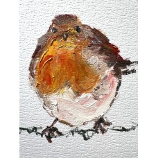 Winter Robin - original oil painting on paper 15 × 20 cm Winter Robin - original oil painting on paper 15 × 20 cm