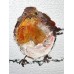 Winter Robin - original oil painting on paper 15 × 20 cm - artist Marina Stognieva