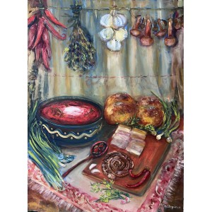 Ukrainian Borshch – original oil painting on canvas 60×80 cm Ukrainian Borshch – original oil painting on canvas 60×80 cm