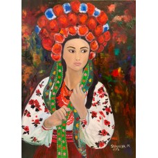 Portrait oil "Slavic girl"