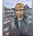 Miners of Ukraine – diptych of two oil paintings on canvas 21 × 30 cm – Marina Stognieva