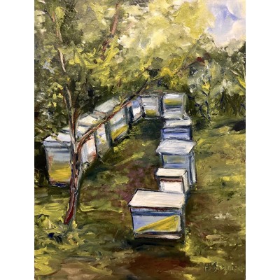 Grandfather's Apiary – Original Oil Painting by Marina Stognieva