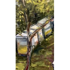 Grandfather's Apiary – Original Oil Painting on Canvas by Marina Stognieva | 35×45 cm