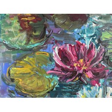 Dance of Water Lilies– original acrylic painting on canvas 40 × 40 cm Dance of Water Lilies– original acrylic painting on canvas 40 × 40 cm