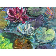 Dance of Water Lilies– original acrylic painting on canvas 40 × 40 cm Dance of Water Lilies– original acrylic painting on canvas 40 × 40 cm