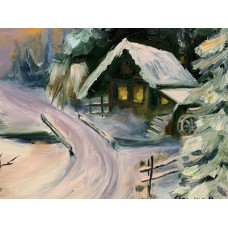 Oil painting - "Winter evening"