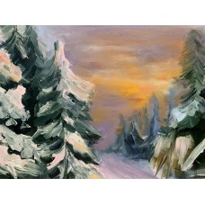 Oil painting - "Winter evening"