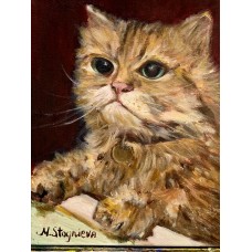 Oil painting "Cat Mars" from a series of works "Constellation of cats", painting, sculpture's work, oil painting on canvas