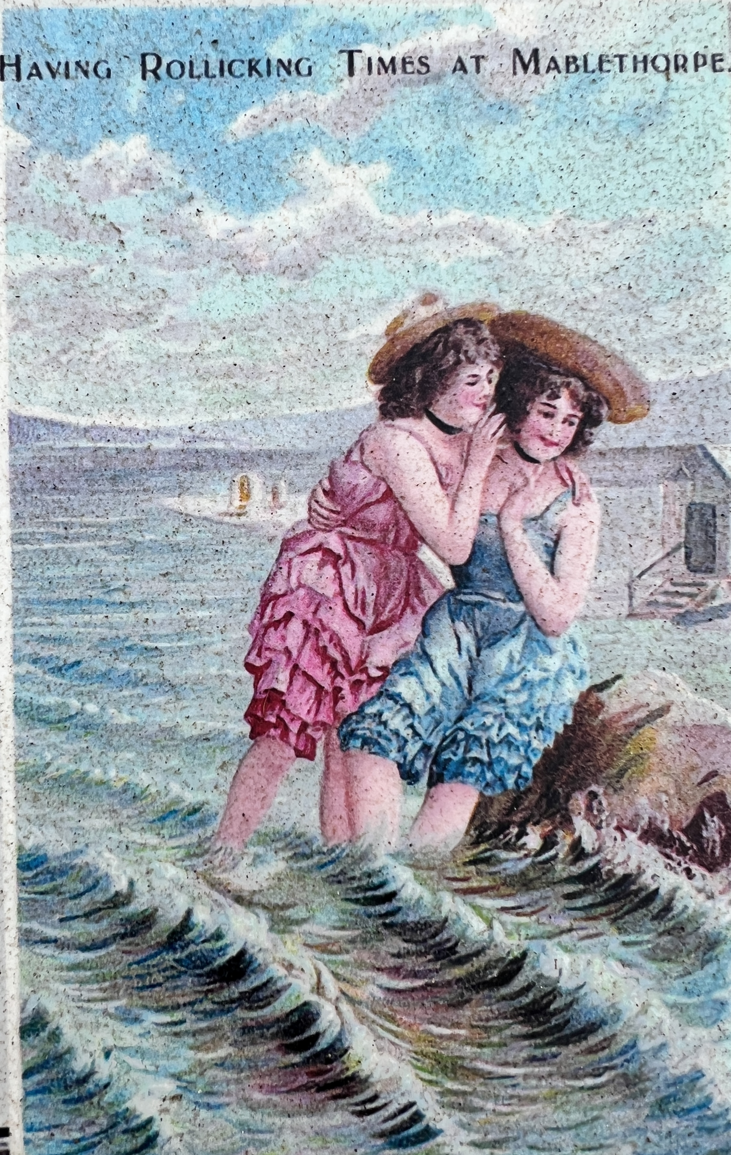 Vintage postcard Having Rollicking Times at Mablethorpe