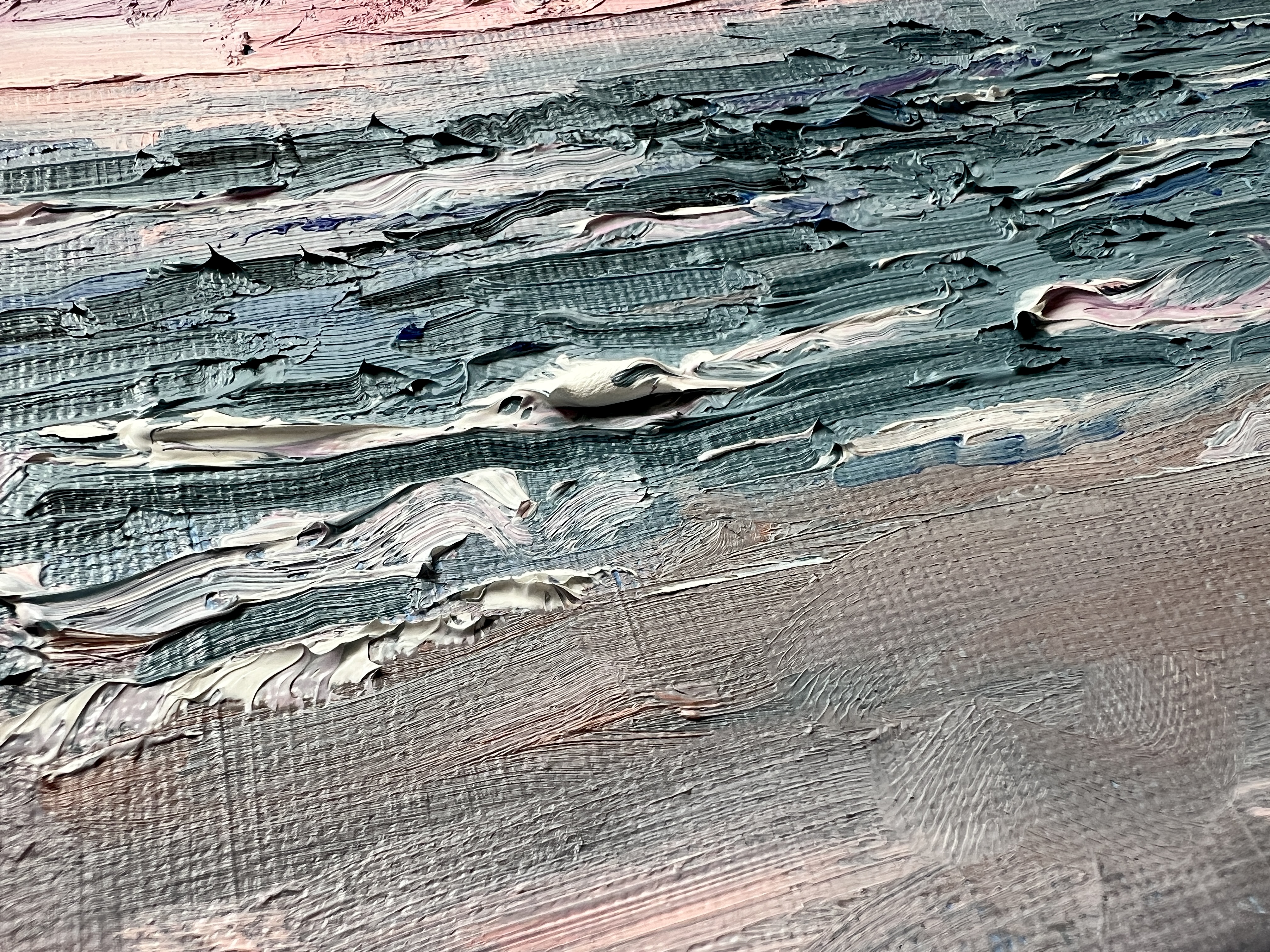 Close-up of the textured ocean waves