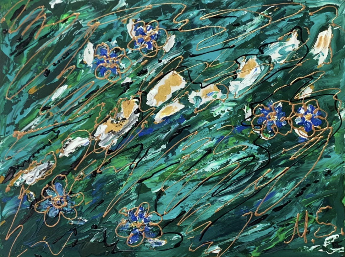 Green Abstract - Original Acrylic Painting by Marina Stognieva