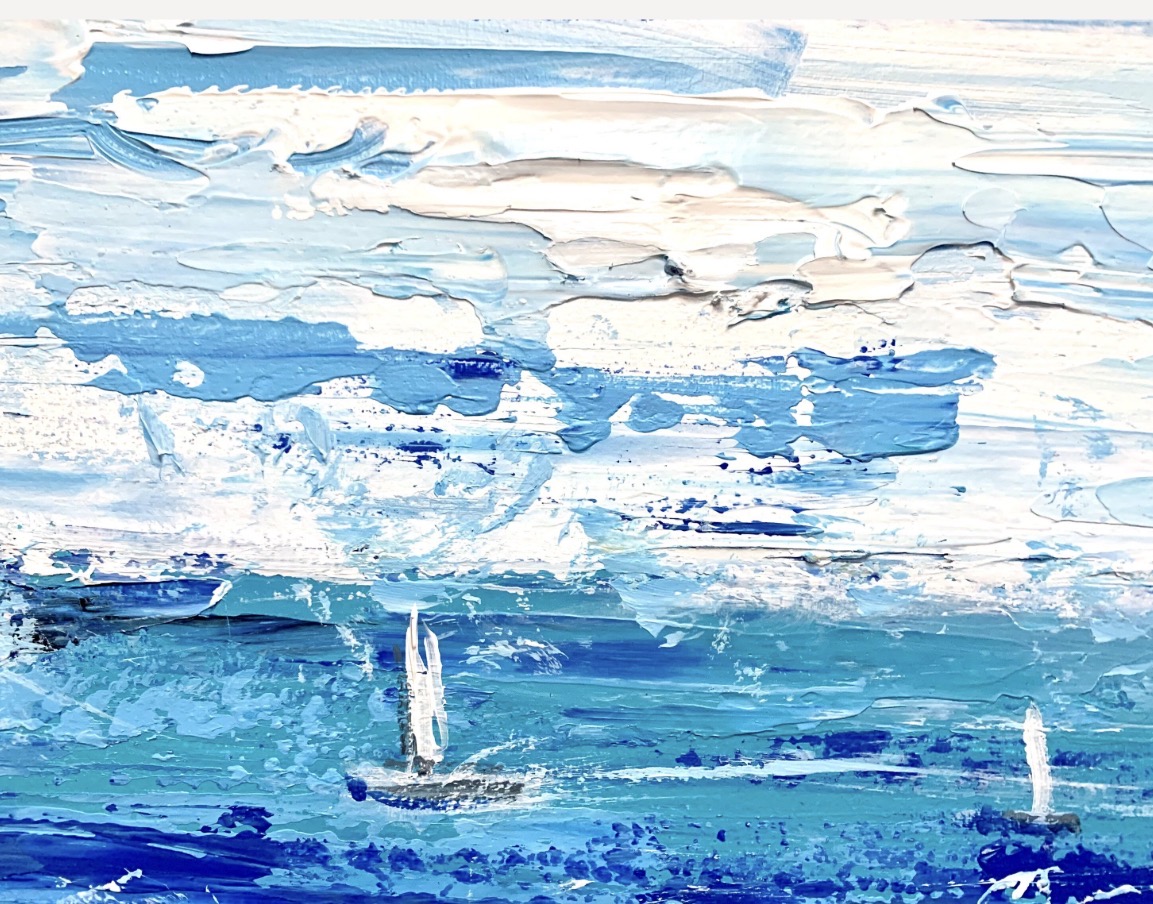 Texture detail of the original Positano painting