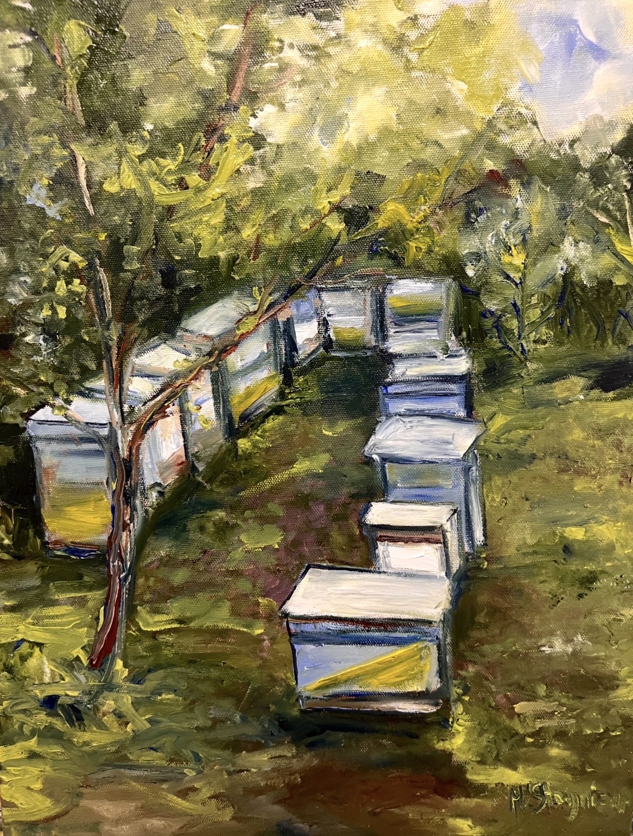 Grandfather's Apiary – Original Oil Painting by Marina Stognieva