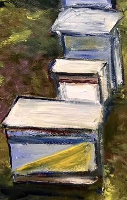 Work in progress – Grandfather's Apiary painting